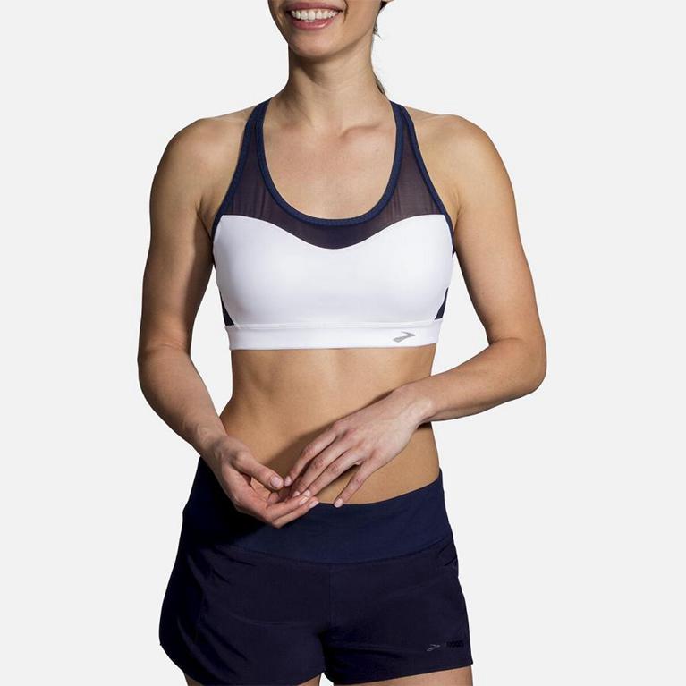 Brooks FastForward Crossback Womens Running Bra - White - Indonesia (RPHA-57143)